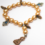 Pulsera Perla Dorada 8 mm