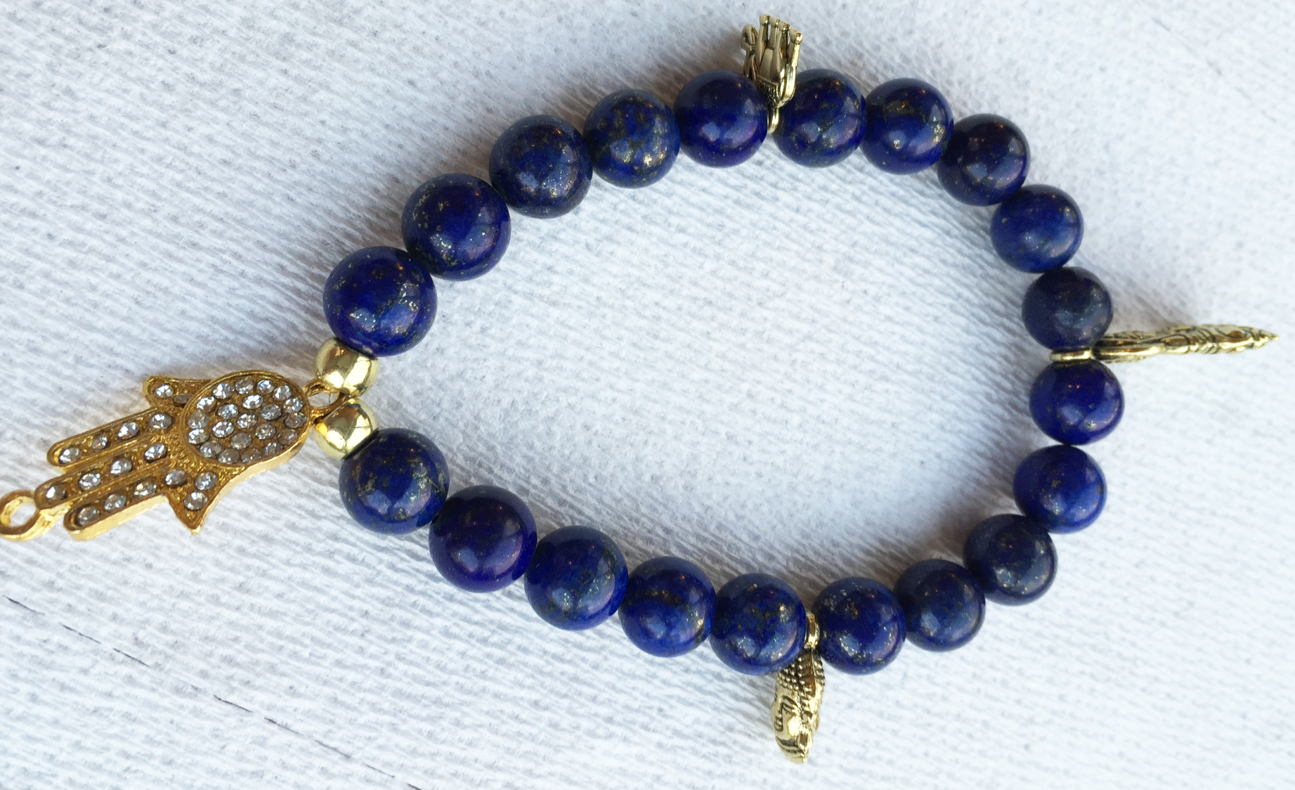 Pulsera Lapislázuli 8 mm elaborada a mano con la piedra de poder