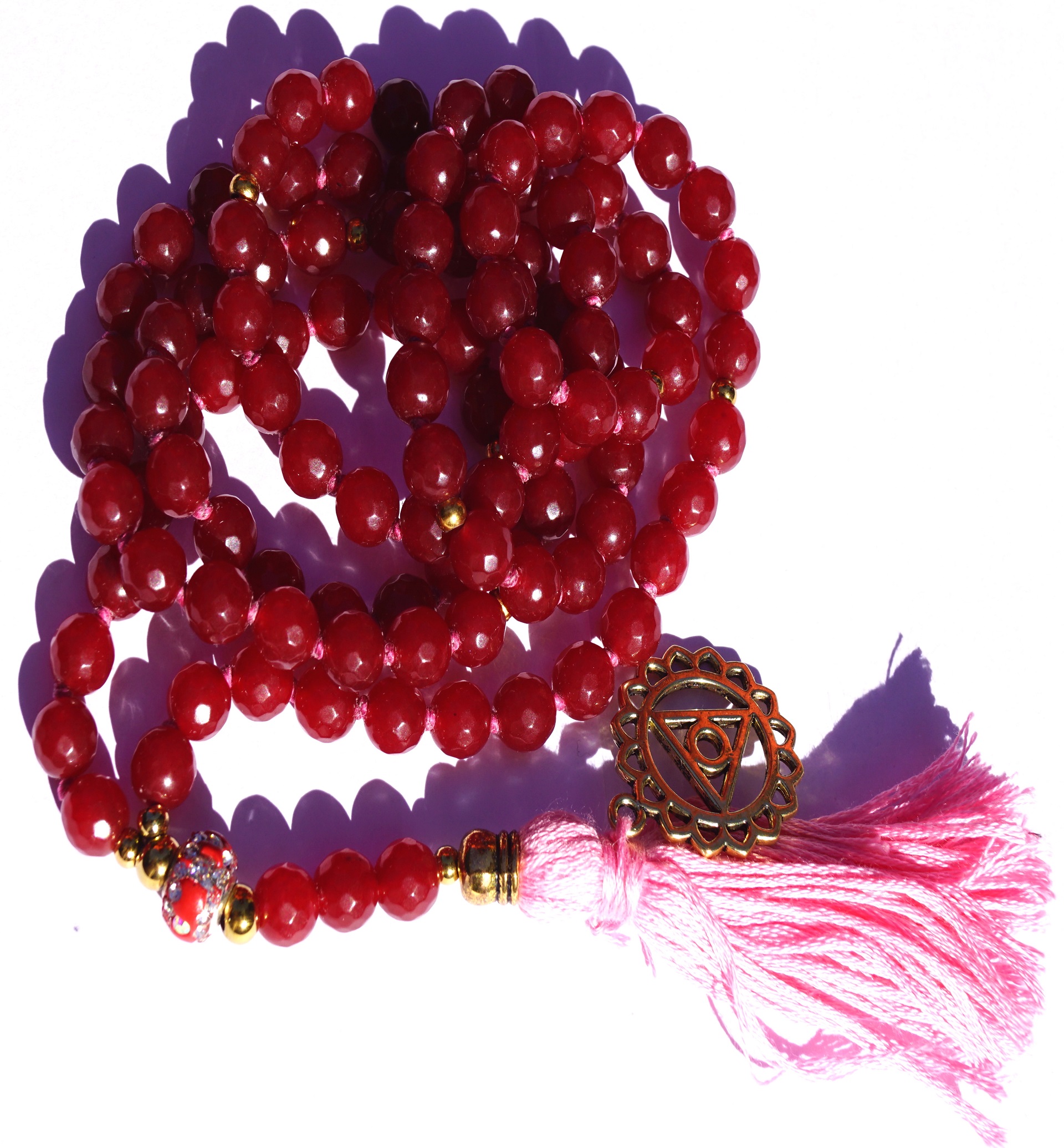 Mala Agata Carmesí 8 mm elaborada a mano.